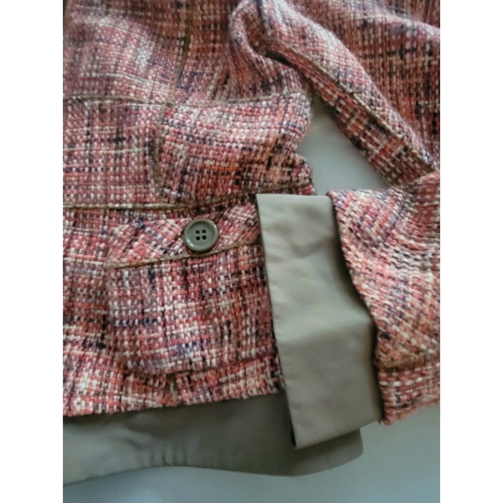 BCBGMAXAZRIA Y2K Tweed Jacket Women's Pink Zip Moto Career Chic Preppy Small - Picture 5 of 14